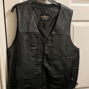 Metals of America Xl Black Leather Vest